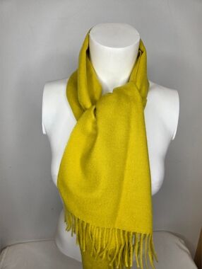 SOL -12"x54" Scarf 100% Baby Alpaca -Peruvian Mustard Fringe Scarf